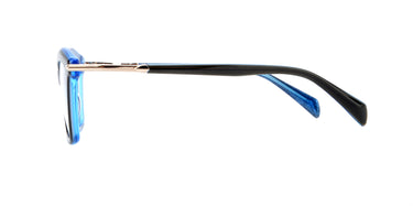 Women Vista Eyeglasses: Megan -Black & Blue - SpaceSMART Eye Clinic (Side View)